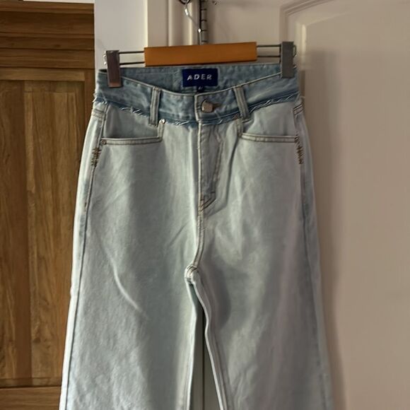 🎀 NEW SSENSE Ader error Innersy deconstructed straight leg jeans 26 - Picture 9 of 13